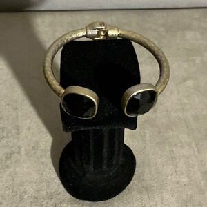 Vintage SilverTone Faux Gemstone Cuff Bracelet